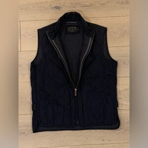 J. CREW Men’s Dark Navy Blue Sussex Quilted Thermore Insulated Full-Zip Vest